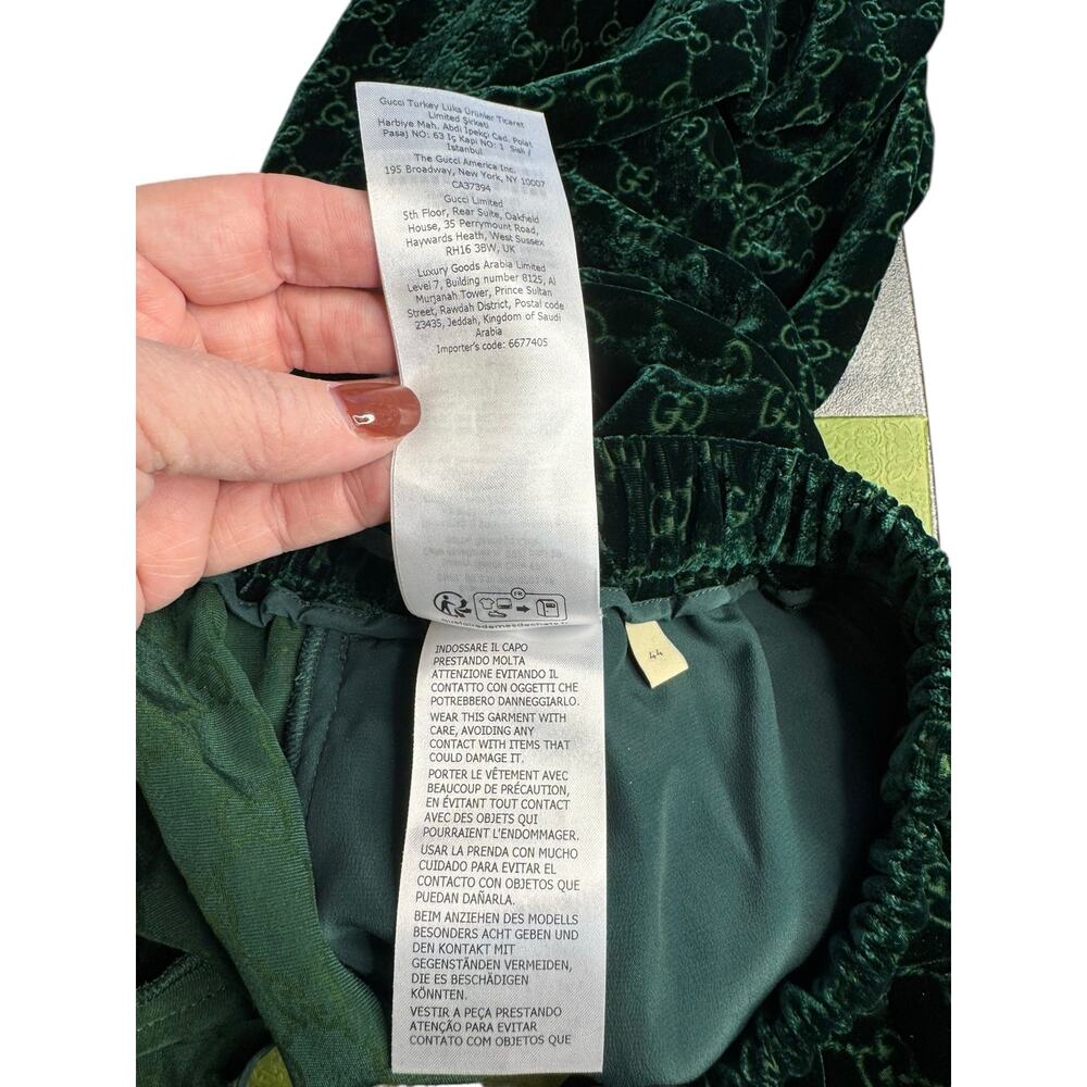 Gucci NWT Devore-velvet Track Pants in Green Size 44 (L) - Picture 8 of 11